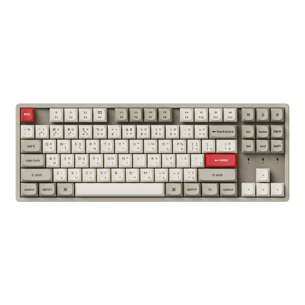 WIRELESS KEYBOARD (คีย์บอร์ดไร้สาย) KEYCHRON K8 MAX QMK/VIA SUPER RED SWITCH RGB EN/TH - BLACK